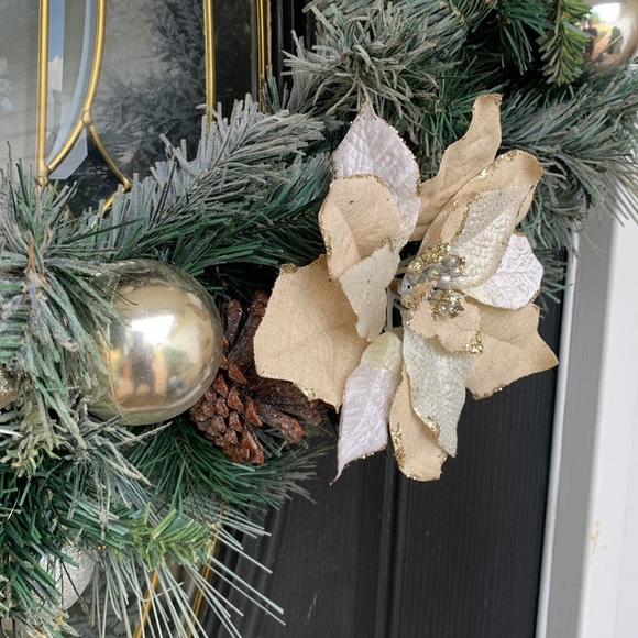 Christmas wreath super large outdoor door glitter holidays - Picture 8 of 13